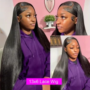 220% Density black Lace Front Wigs Straight Human Hair 13x6 13x4 Hd Lace Frontal Wig Pre Plucked 100% Brazilian For Women